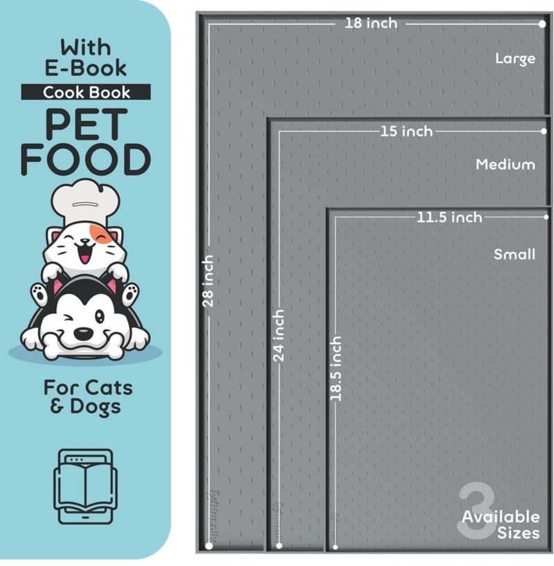 Alfombrilla para mascotas PETHAPPILY 71 cm x 46 cm silicona impermeable