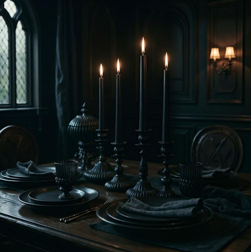 Velas cónicas negras Ksefsy 25 cm pack de 6 sin goteo