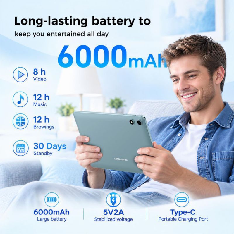 Tablet TECLAST de 10 pulgadas Android 16 16 GB+32 GB Wi‑Fi 5 GHz