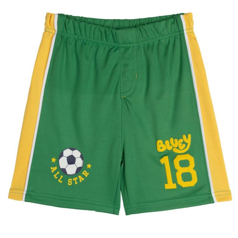 Conjunto Bluey para niños: camiseta de fútbol y short 4T amarillo