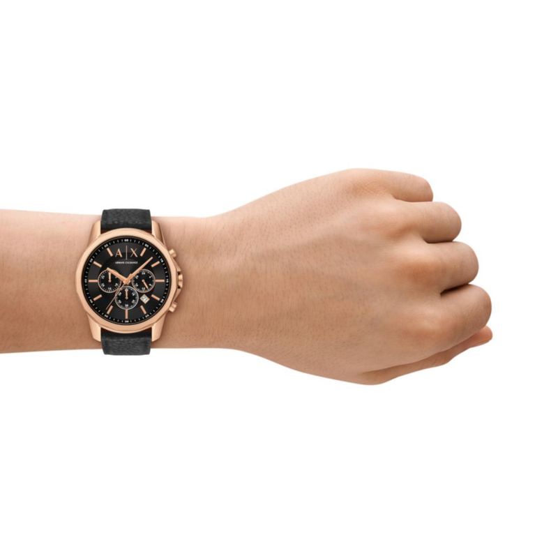Reloj de hombre Armani Exchange A|X Cronógrafo negro de caucho