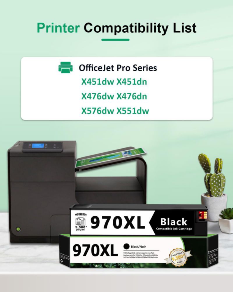 Cartucho de tinta Mooxrbog 970XL negro de alto rendimiento - 1 unidad