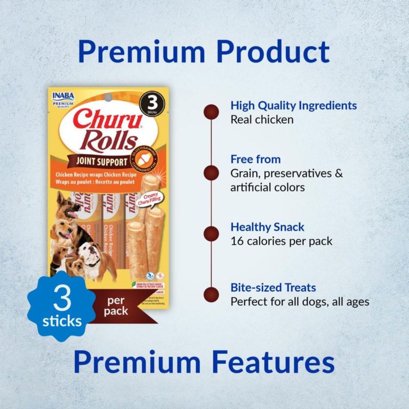 Premio para perros INABA Churu Rolls Apoyo Articular 36 g x 18