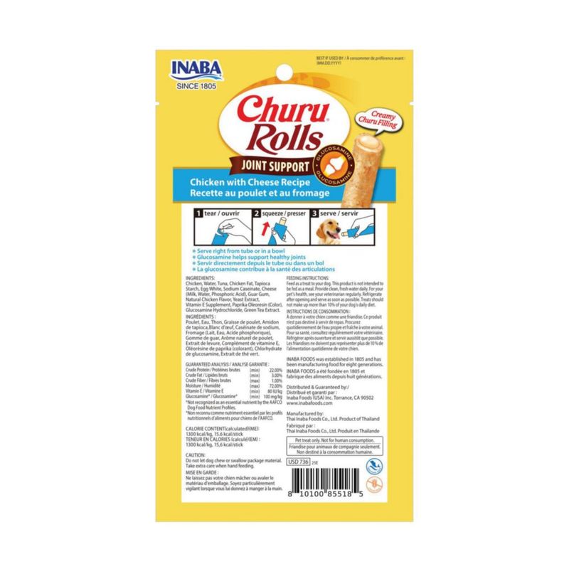 Premio para perros INABA Churu Rolls Apoyo Articular 36 g x 18
