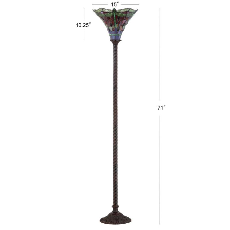 Lámpara de pie JONATHAN Y 180 cm Bronce/Verde estilo Tiffany