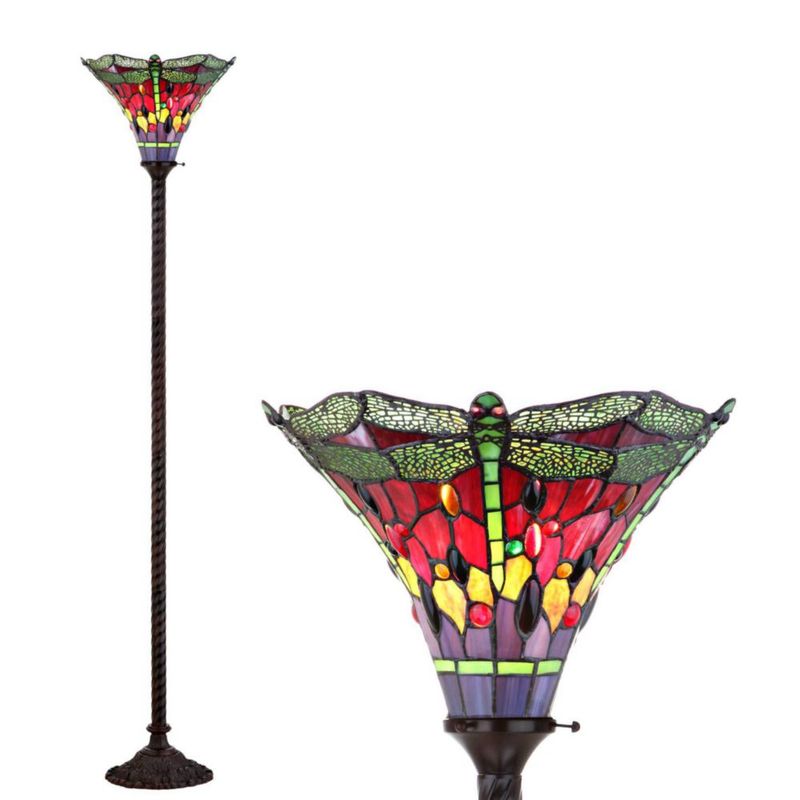 Lámpara de pie JONATHAN Y 180 cm Bronce/Verde estilo Tiffany