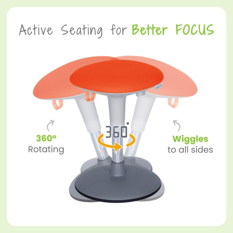 Taburete de Balanceo FOCUSI 43‑52 cm Naranja + Temporizador
