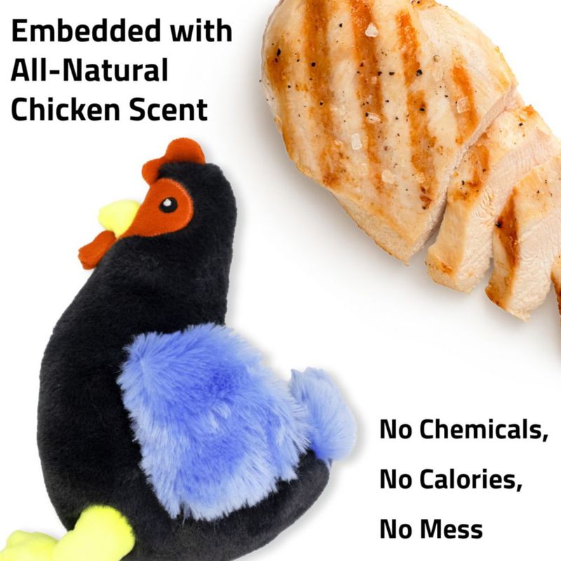Juguete para perro Playology Gallina de peluche mediano con aroma a pollo