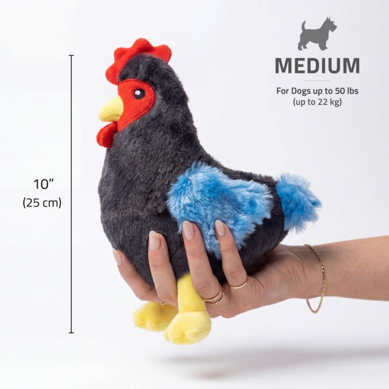 Juguete para perro Playology Gallina de peluche mediano con aroma a pollo