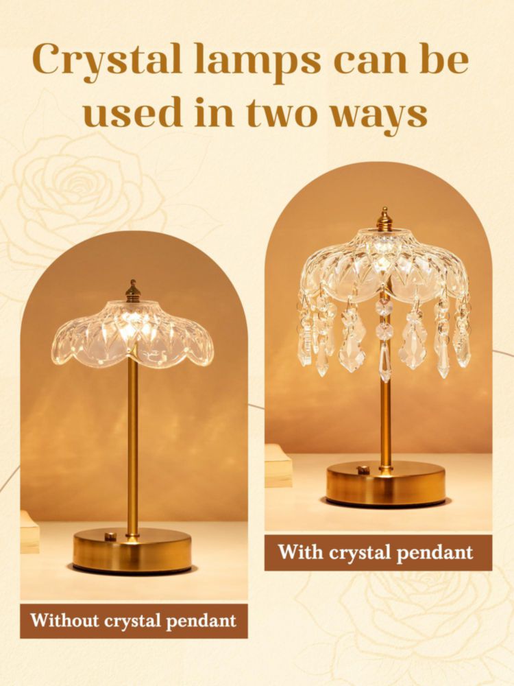 Lámpara inalámbrica Staryou Vintage Crystal Flower 10 Brillantamiento