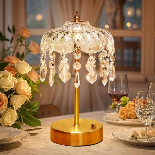 Lámpara inalámbrica Staryou Vintage Crystal Flower 10 Brillantamiento