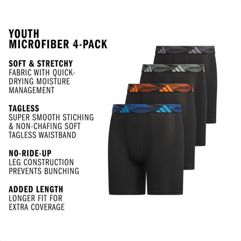Bóxers adidas 3/4 Pack de microfibra para niños