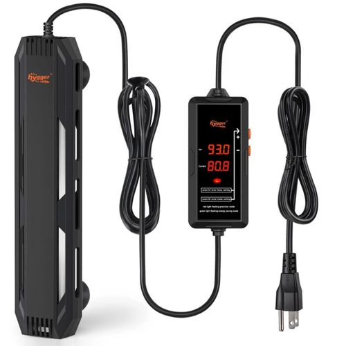 Calentador sumergible para acuario hygger 500W 65–130 gal (controlador)