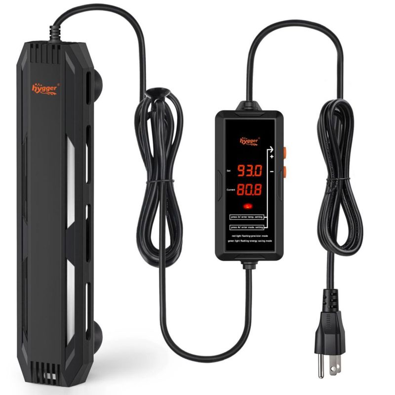 Calentador sumergible para acuario hygger 500W 65–130 gal (controlador)