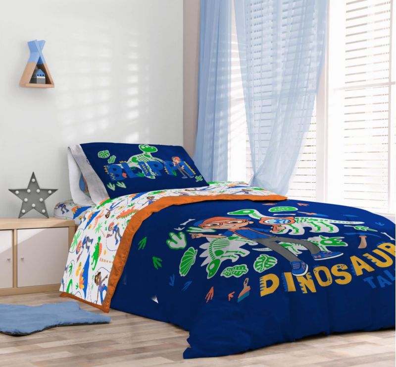 Juego de ropa de cama Sunny Side Up tamaño completo 7 piezas Blippi azul