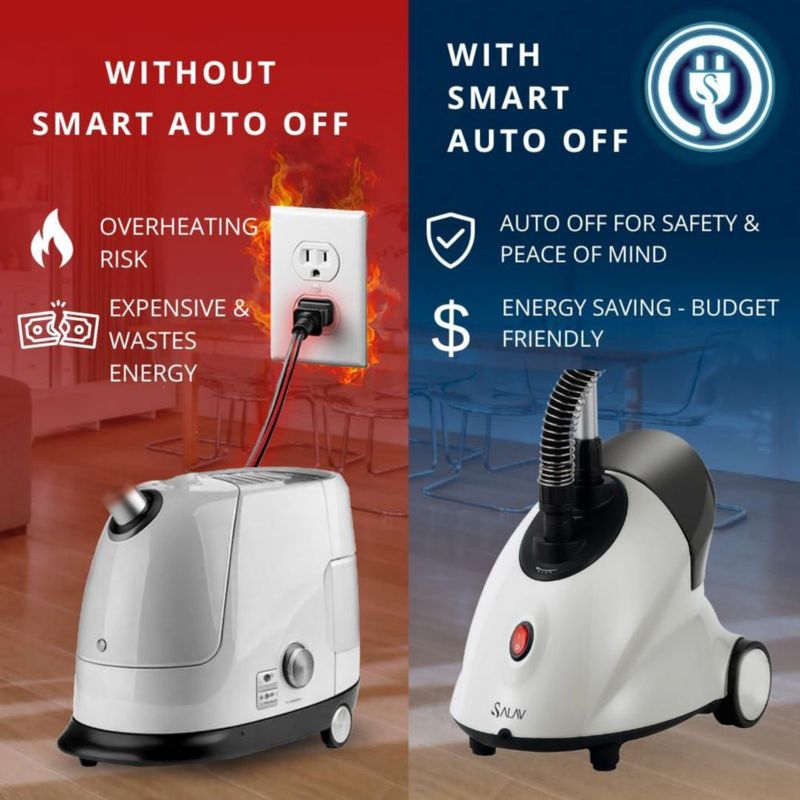 Vaporizador de ropa SALAV 18 L 1500 W con apagado automático y ruedas