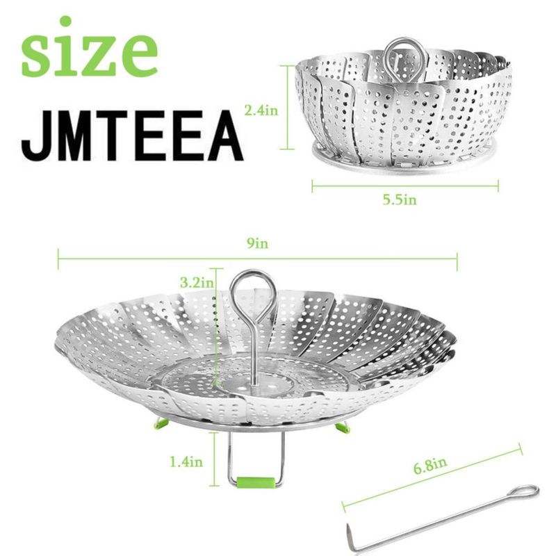 Cesta de Vapor Plegable JMTEEA 13-24 cm Acero Inoxidable