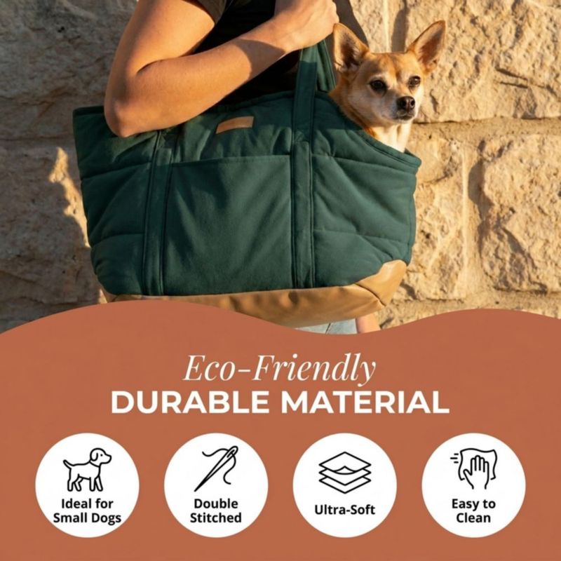 Bolso transportador NoblePup de peluche verde para perros pequeños