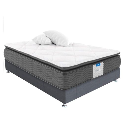 Colchón Restonic Mat Odisey Antiestrés Ortopédico + Box + 2 Almohadas