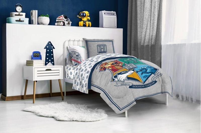 Juego de ropa de cama de 5 piezas para cama individual gris Harry Potter – Jay Franco