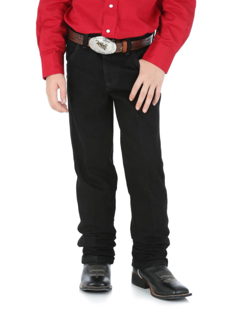 Pantalones Wrangler para niño corte vaquero negro sobre-teñido talla 4