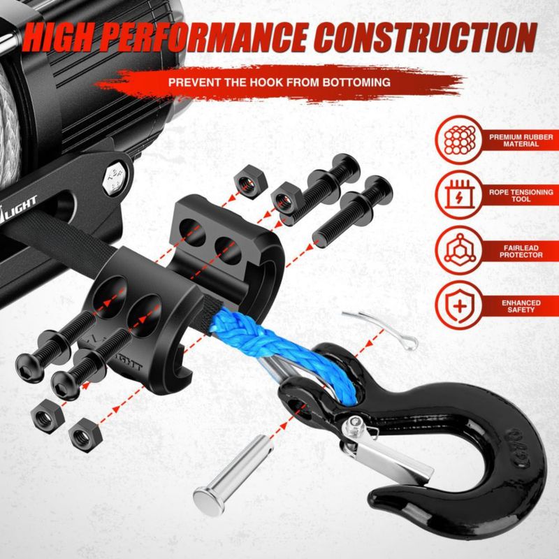 Cuerda para Cabrestante Nilight 1/4" x 15 m Azul 9000 lb