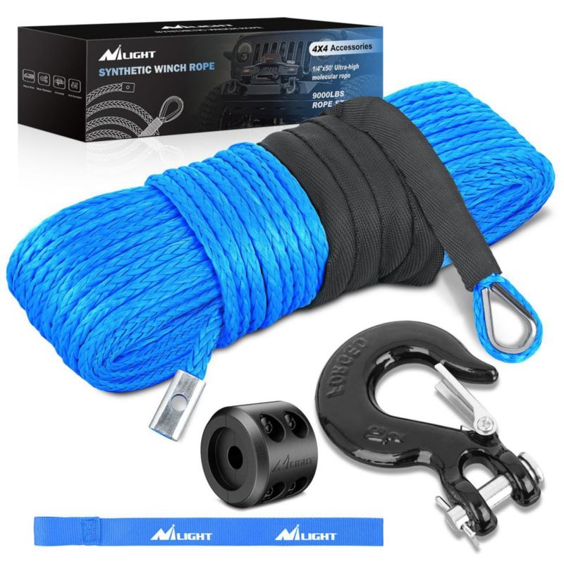 Cuerda para Cabrestante Nilight 1/4" x 15 m Azul 9000 lb