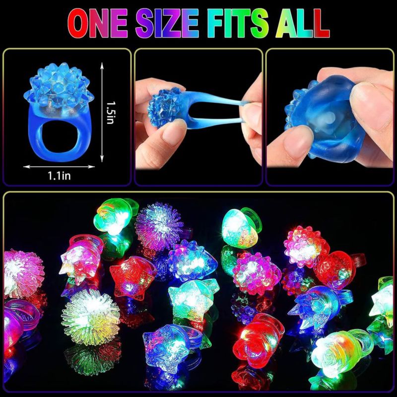 Anillos LED CCINEE 24 piezas Intermitentes y Coloridos