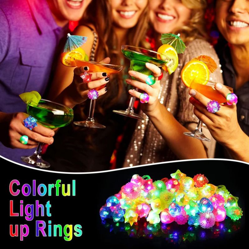 Anillos LED CCINEE 24 piezas Intermitentes y Coloridos