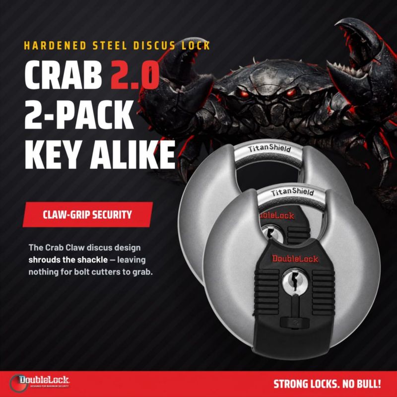 Candado DoubleLock Crab 2.0 Pack de 2 con llave idéntica