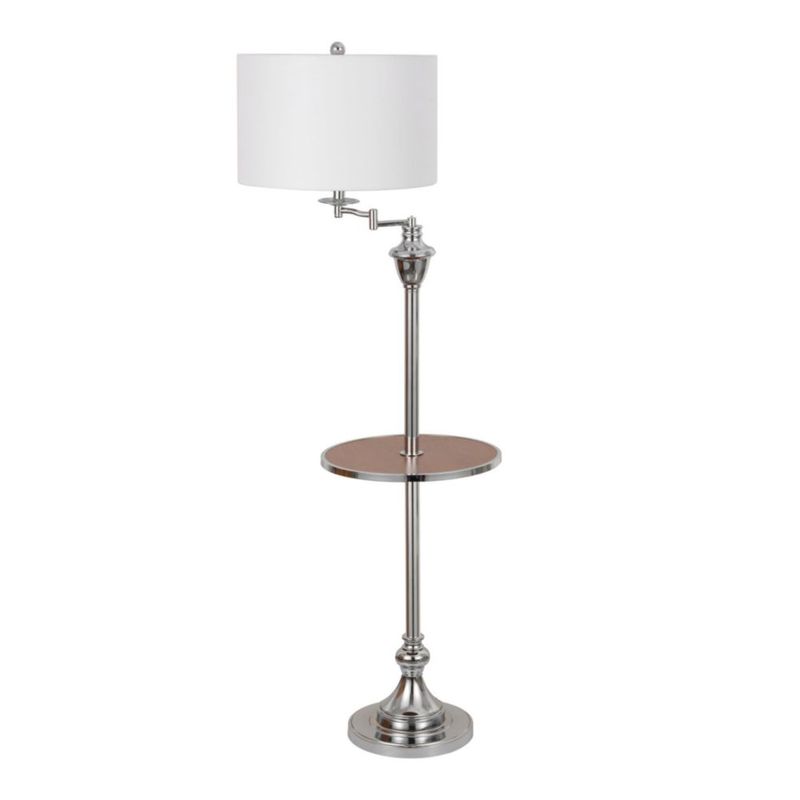 Lámpara de pie JONATHAN Y 150 cm cromo y madera marrón