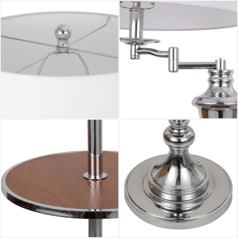 Lámpara de pie JONATHAN Y 150 cm cromo y madera marrón