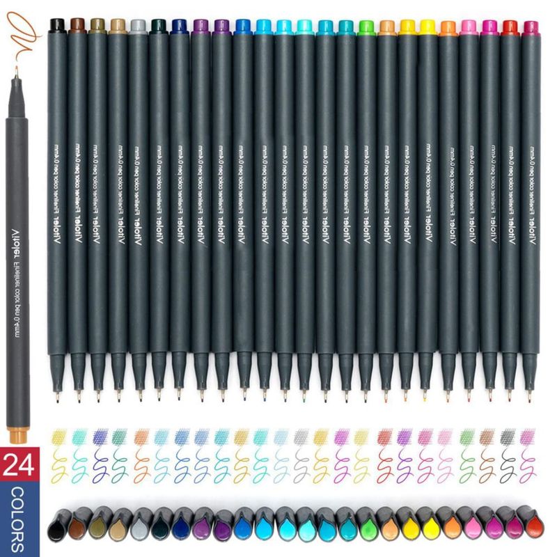 Marcadores Vitoler 24 colores punta fina 0.4 mm