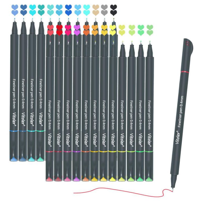 Marcadores Vitoler 24 colores punta fina 0.4 mm