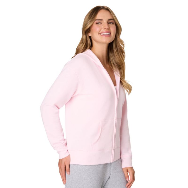 Sudadera con capucha Hanes rosa pálido talla S cremallera completa