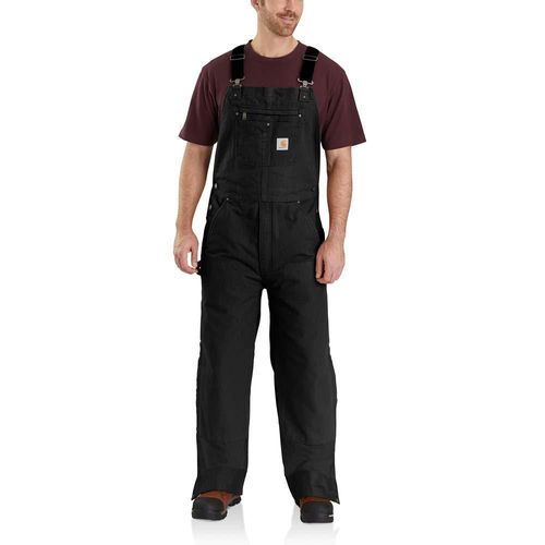 Overol tipo peto Carhartt negro talla grande con aislamiento de tela duck