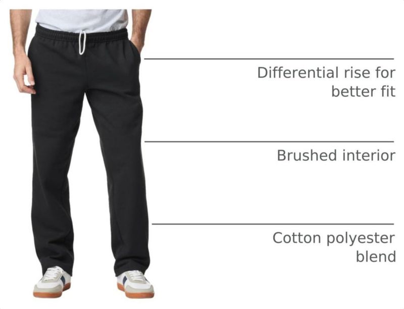 Pantalones Gildan G18300 negro talla XXL con bolsillos de forro polar