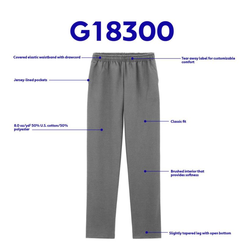 Pantalones Gildan G18300 negro talla XXL con bolsillos de forro polar