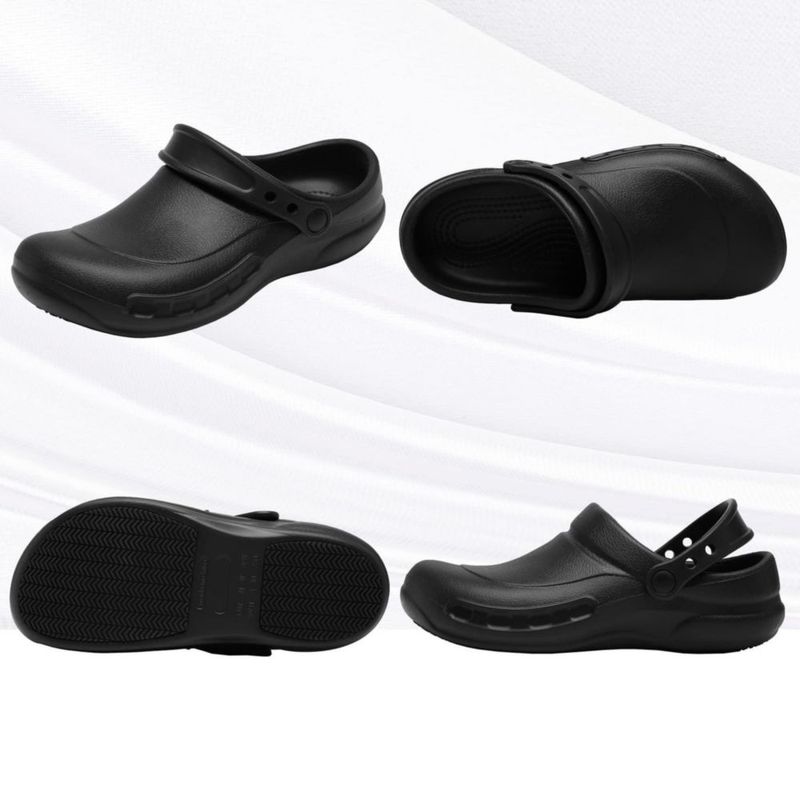 Mulas FULORIS para Hombre - Zapatos de Trabajo Antideslizantes Negros