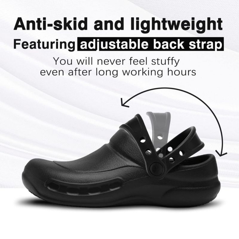 Mulas FULORIS para Hombre - Zapatos de Trabajo Antideslizantes Negros