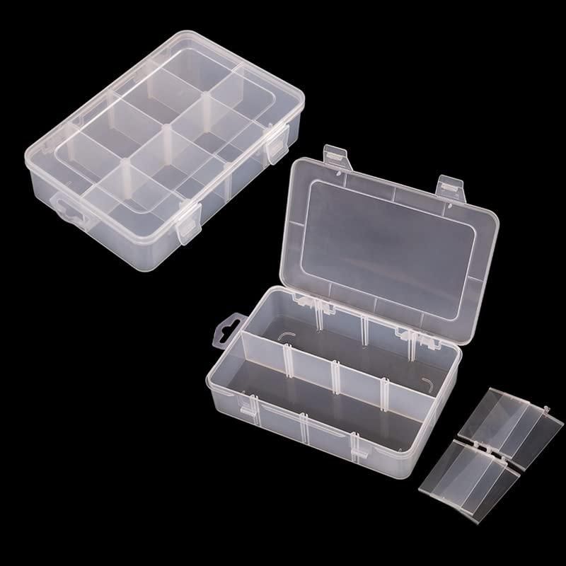 Caja de almacenamiento Vidifor de 2 unidades con 8 compartimentos plástico transparente