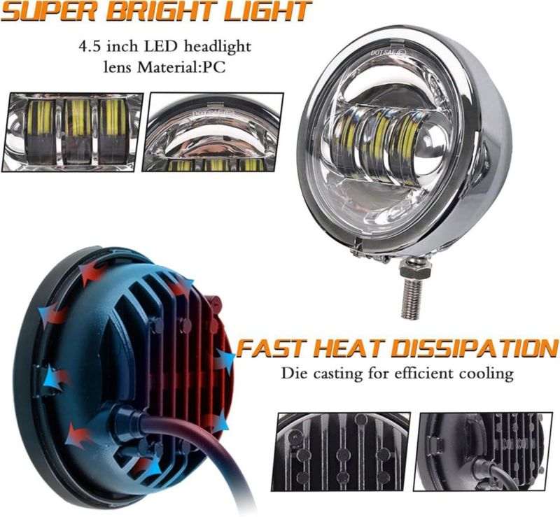 Luz antiniebla LED SKTYANTS 11 cm para motocicleta acabado cromo