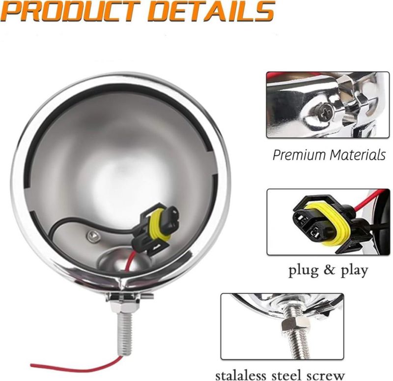 Luz antiniebla LED SKTYANTS 11 cm para motocicleta acabado cromo
