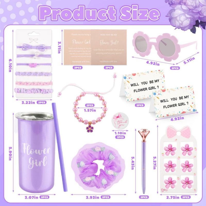 Set de Propuesta para Dama de Honor con Cintas para el Pelo Mhoel Color Púrpura
