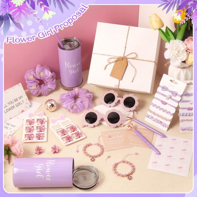 Set de Propuesta para Dama de Honor con Cintas para el Pelo Mhoel Color Púrpura