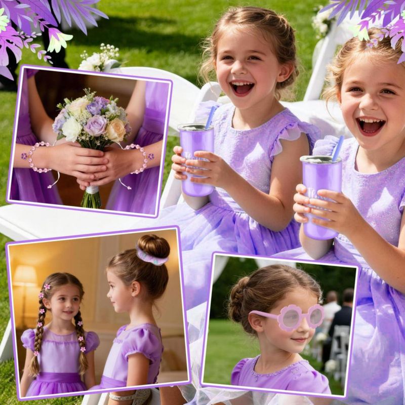 Set de Propuesta para Dama de Honor con Cintas para el Pelo Mhoel Color Púrpura