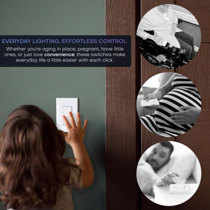 Kit de interruptor de luz inalámbrico RunLessWire para 2 luminarias – Blanco