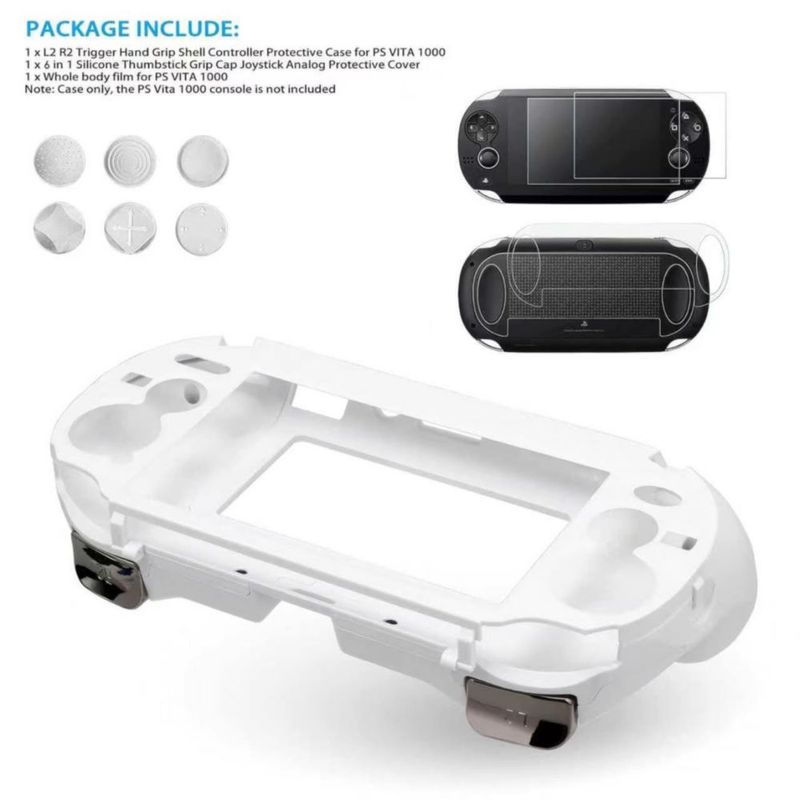 Funda PS Vita Sedicoca Blanca con agarre L2 R2 + protector de pantalla