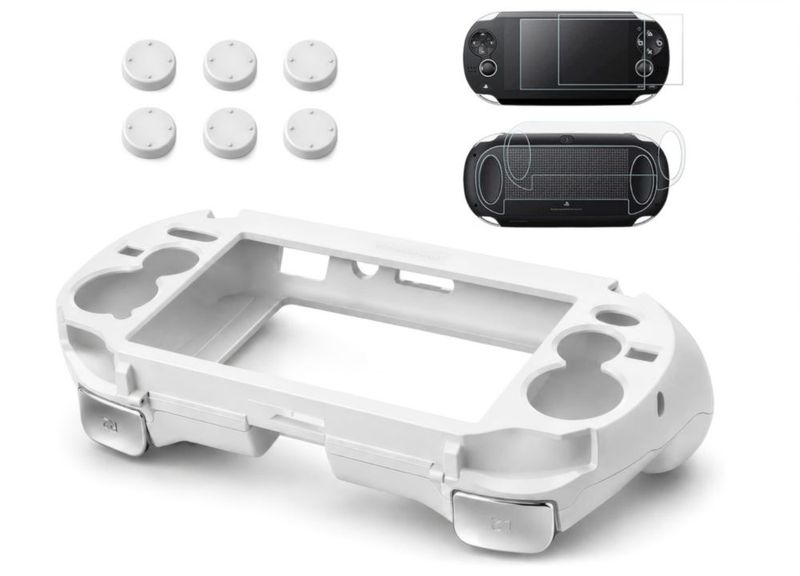 Funda PS Vita Sedicoca Blanca con agarre L2 R2 + protector de pantalla