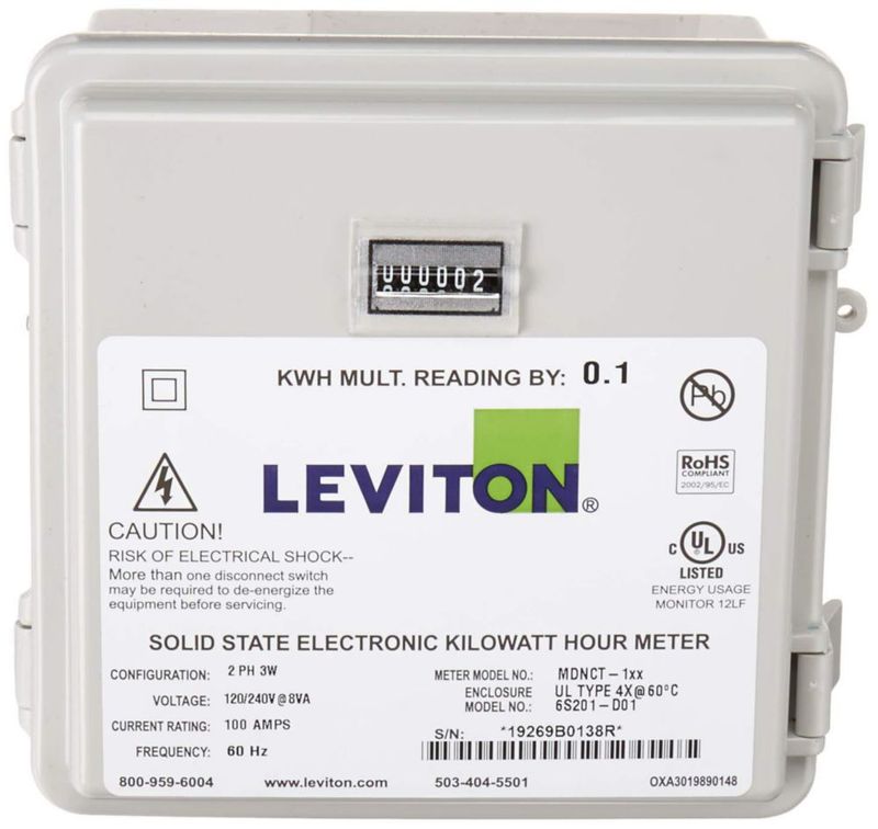 Medidor Leviton 100A 2P3W 120/240V con CTs